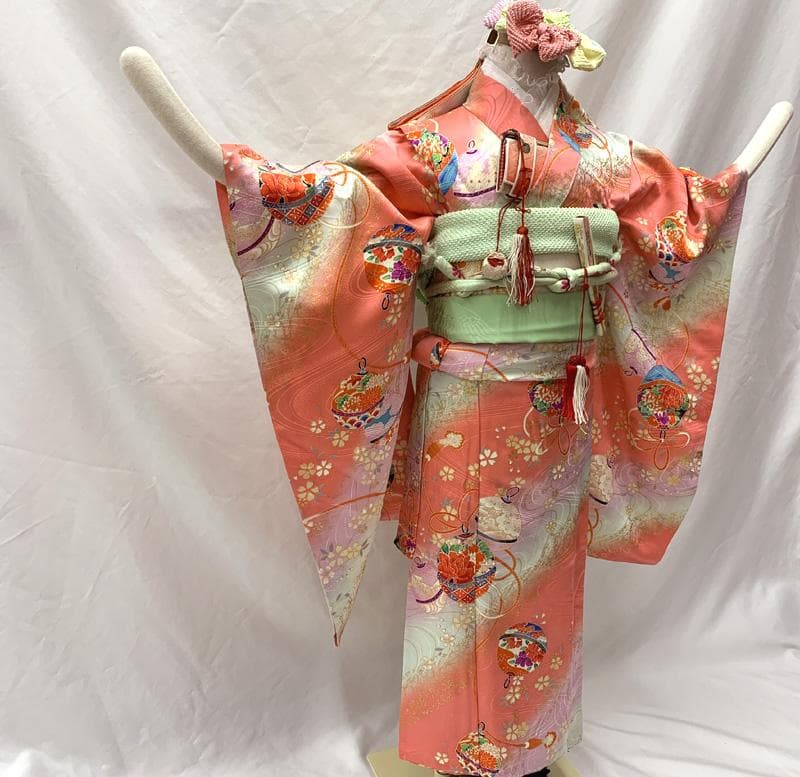 507ag59,帯揚げ帯締めしごき□七五三 小柄な七歳 着物&袋帯