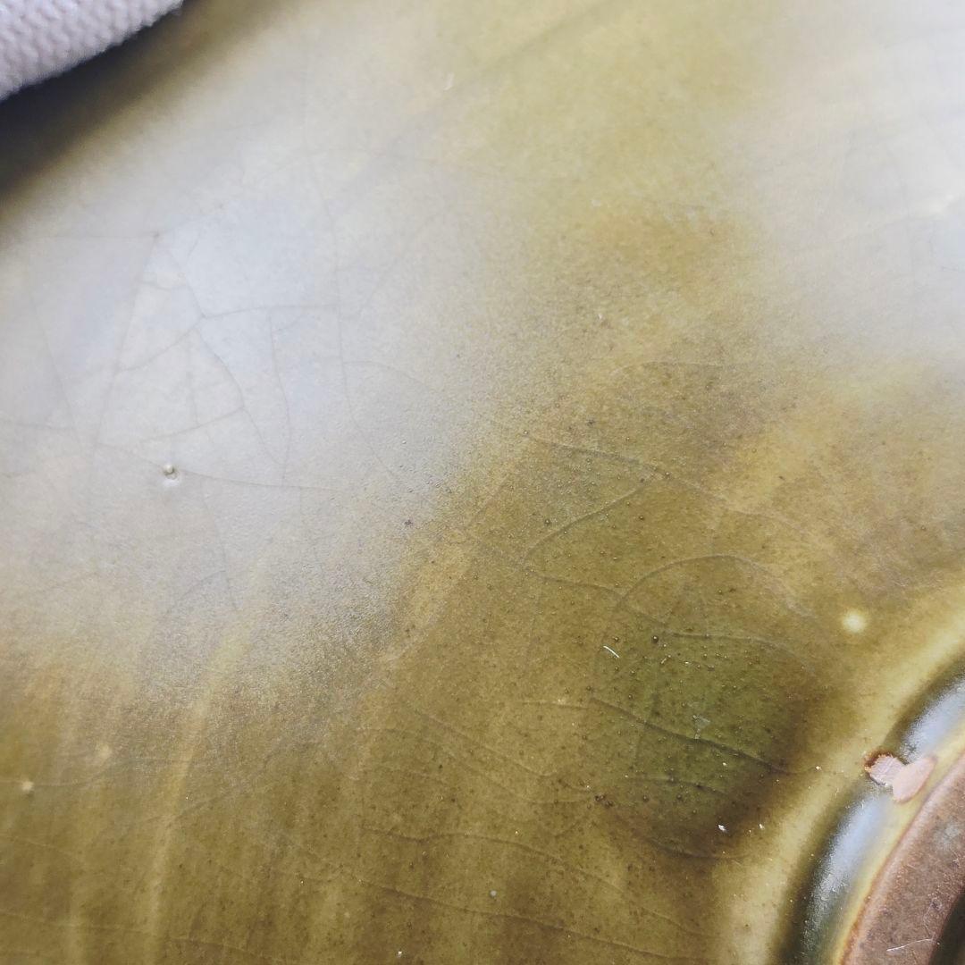 舶来品 中国古磁 越窯青磁 陽刻 絡枝花卉 鳳凰紋 茶碗 茶道具