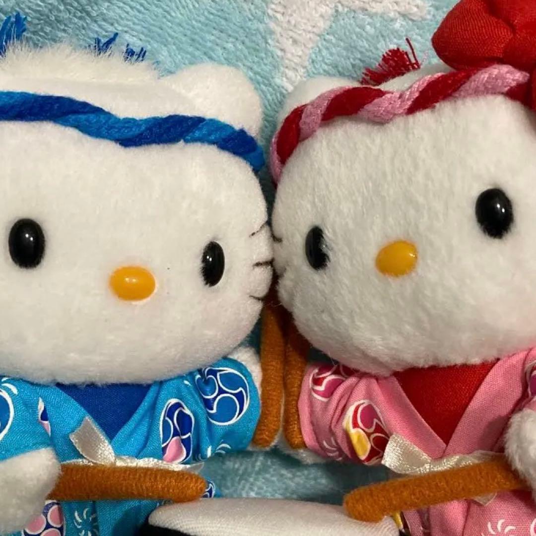 ハローキティ、ダニエル 祭りドール はっぴドール 太鼓付き レトロ 激