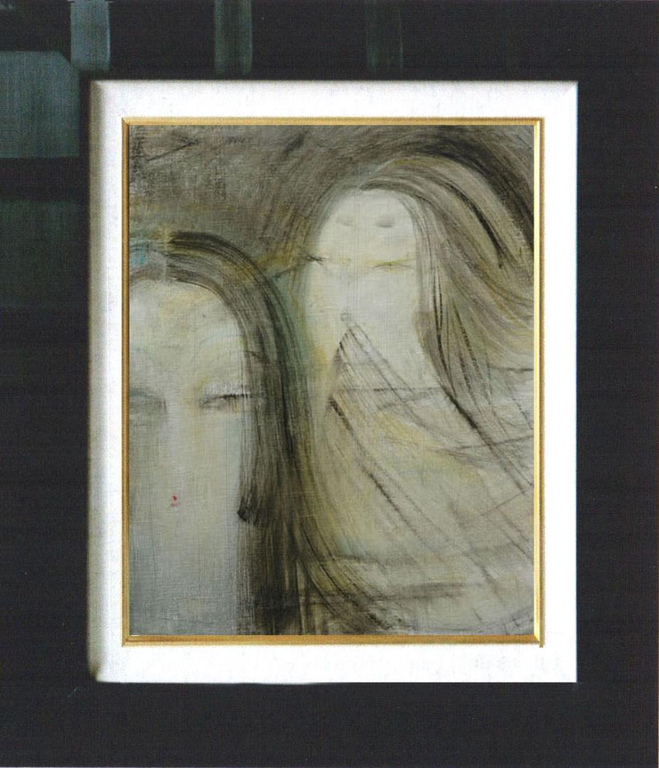 油絵 絵 絵画 インテリア 額付(白) F6-050413 人物 女性像