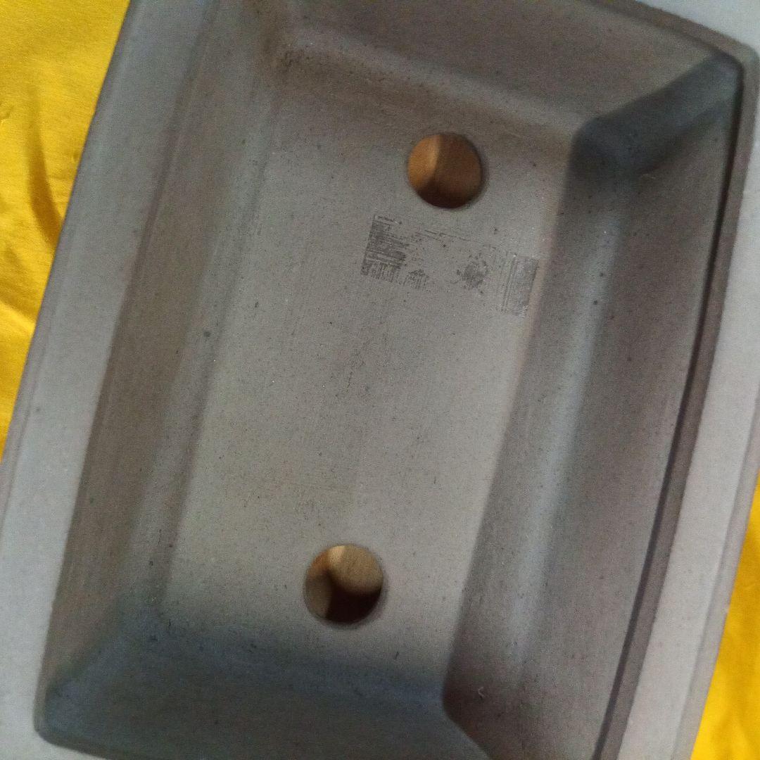 014.【寿悦】烏泥外縁/下帯長方鉢/ミニ盆栽鉢/木箱