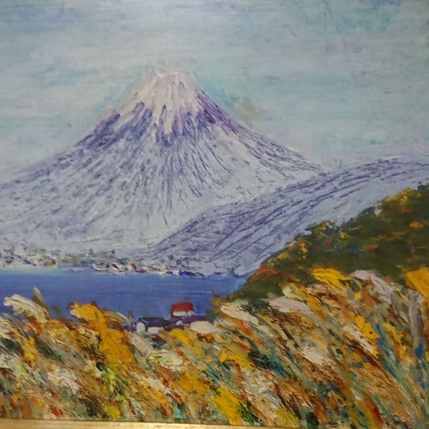 絵画  真作 奥泉二士夫 作 「駿河湾富士」
