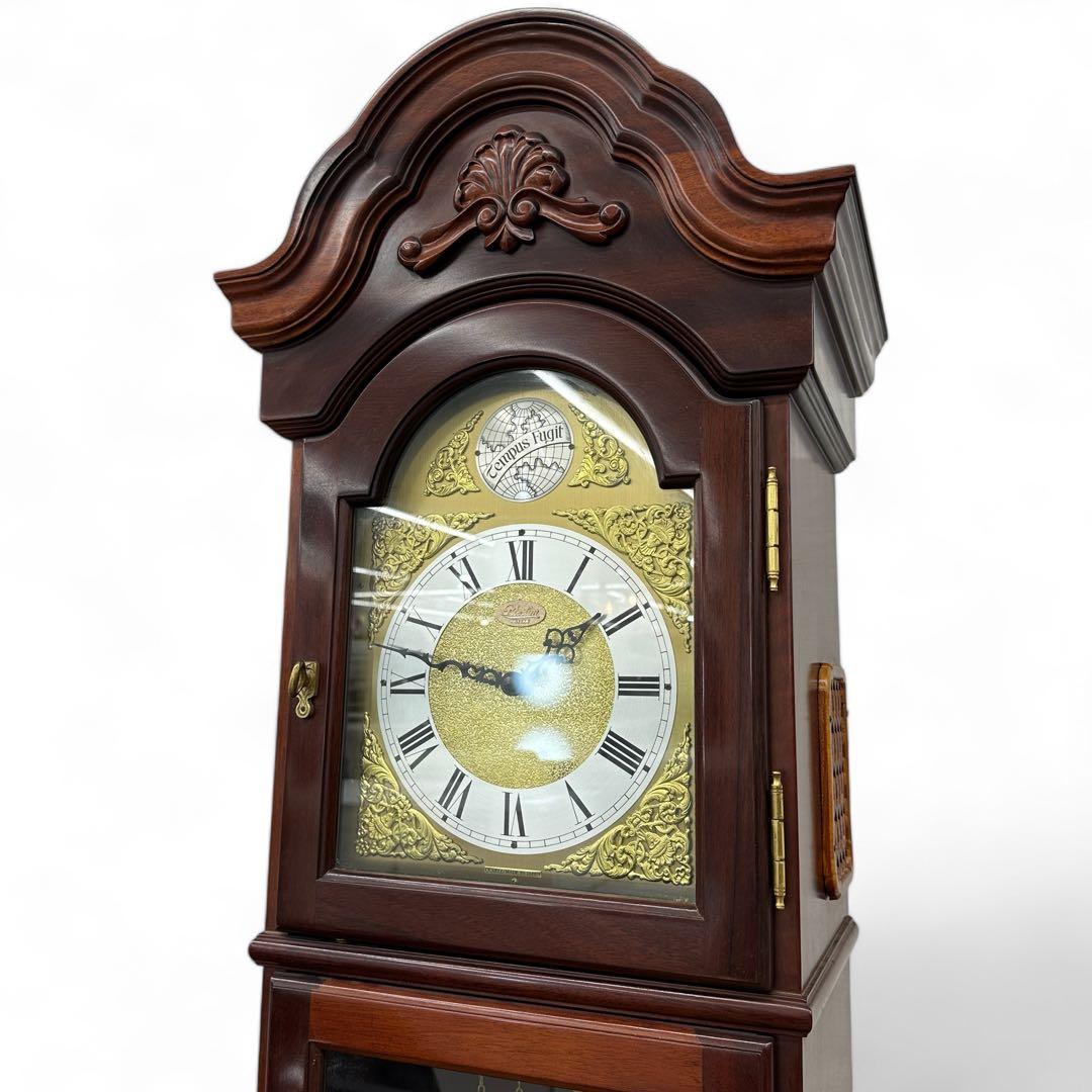 希少品 高級 完動品 ホールクロック リズム時計 木製 振り子 約180cm