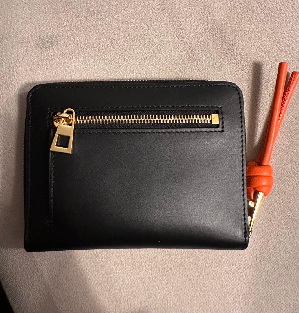 LOEWE 二つ折り財布 ブラック×オレンジ