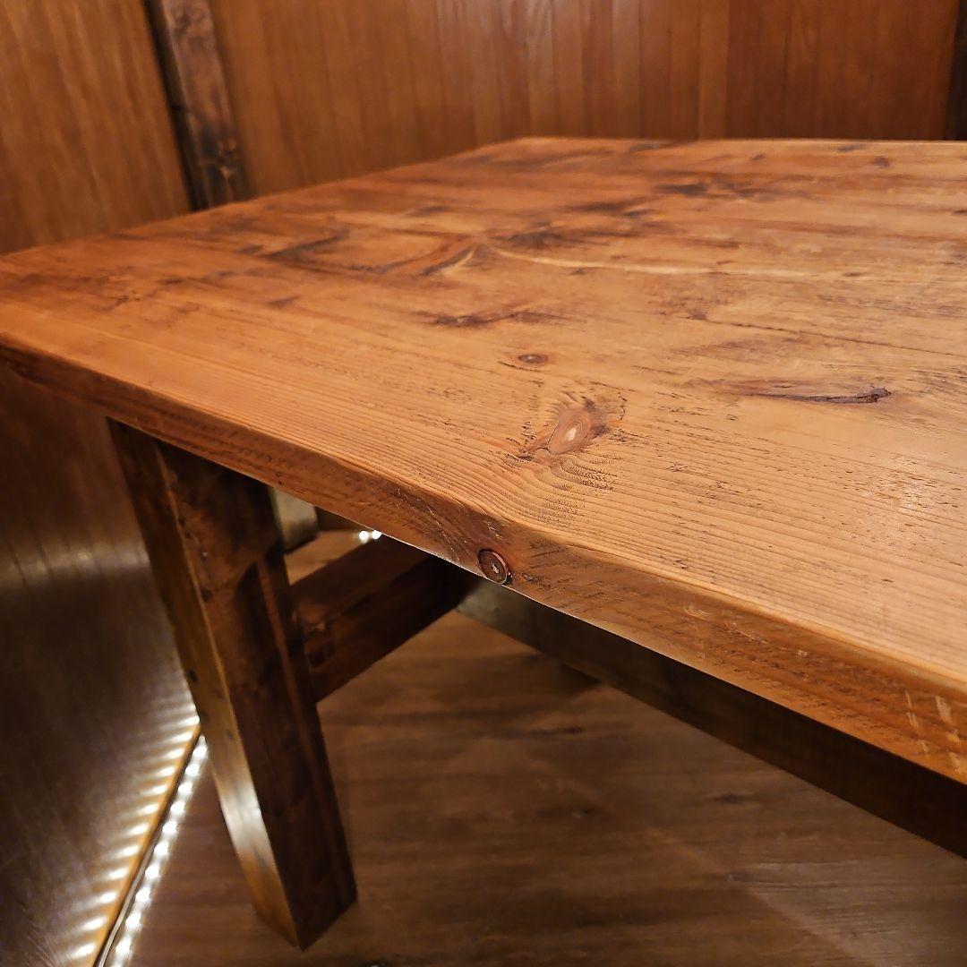 足場板テーブル 男前 天然木無垢材 ヴィンテージ加工 高めのテーブル