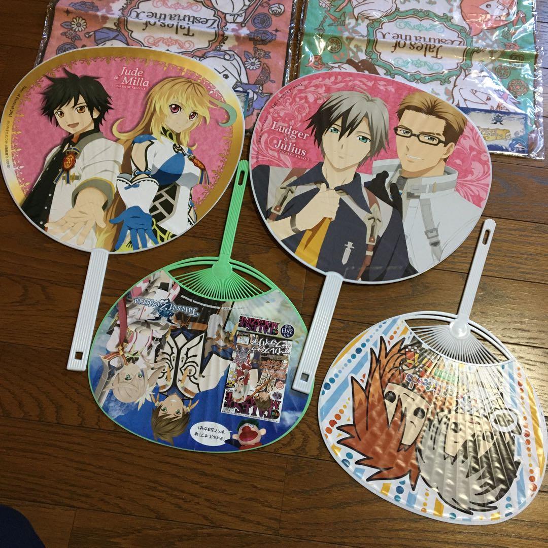 送料込み　テイルズ　うちわ　カード　缶バッジ　タオル　マスコット　グッズ　セット