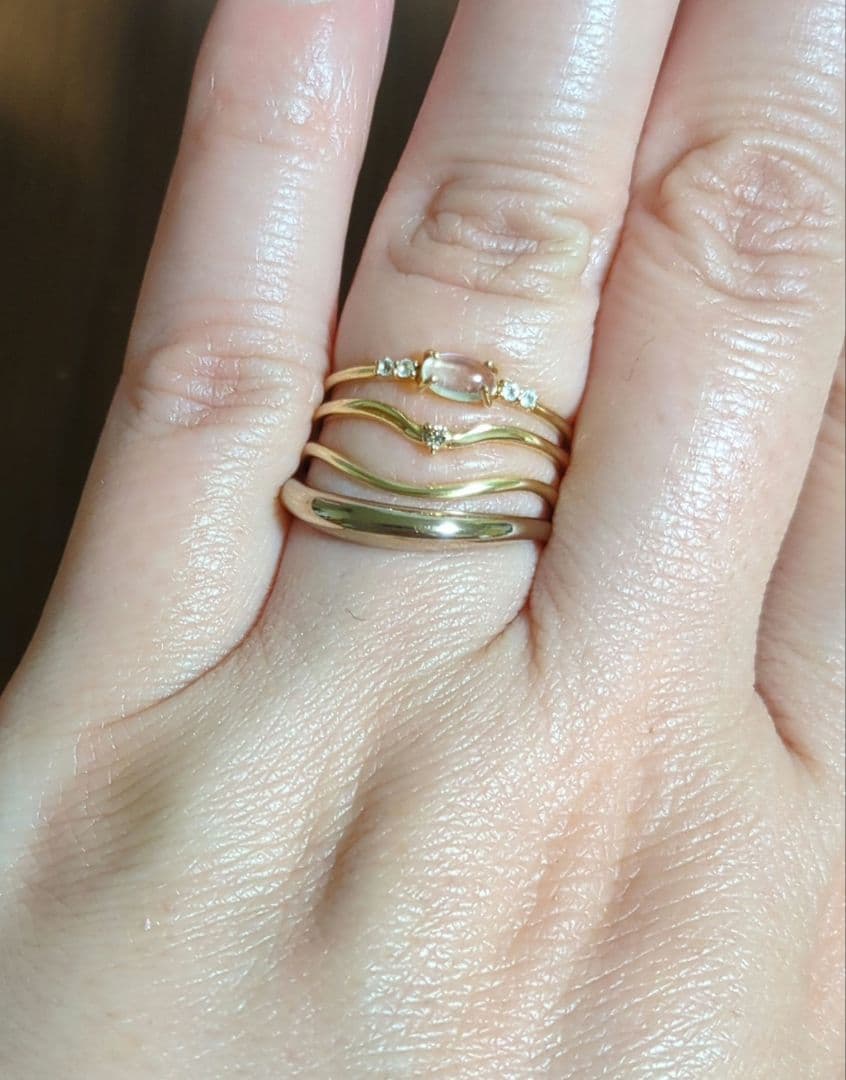 ete　K10YGレイヤードウェーヴリング