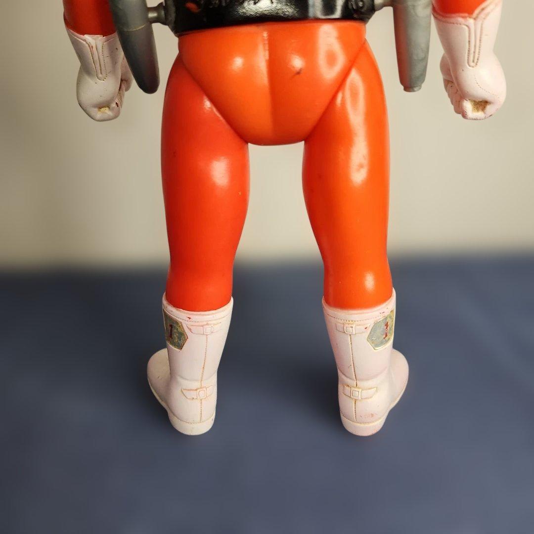 アカレンジャー 面取れ ソフビ 面 武器 マントなし レア 約22センチ