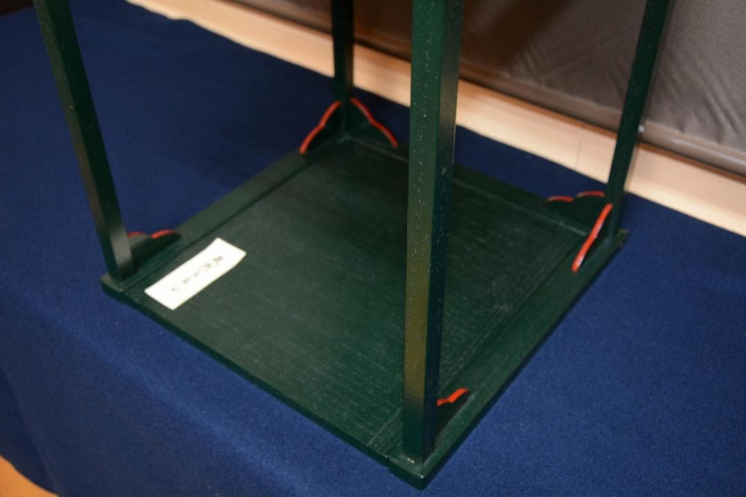 茶道具 美品 糸巻棚 天然漆 青漆爪紅 碌々斎好写 京塗師