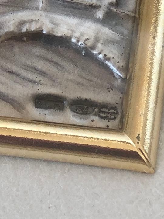 希少　ウノアエレ　純銀　ミニ絵画　銀細工　額　シルバー　イタリア　風景画　壁掛け