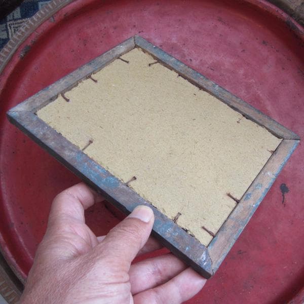 インドの古い宗教絵画 額装 ベビークリシュナ アンティー