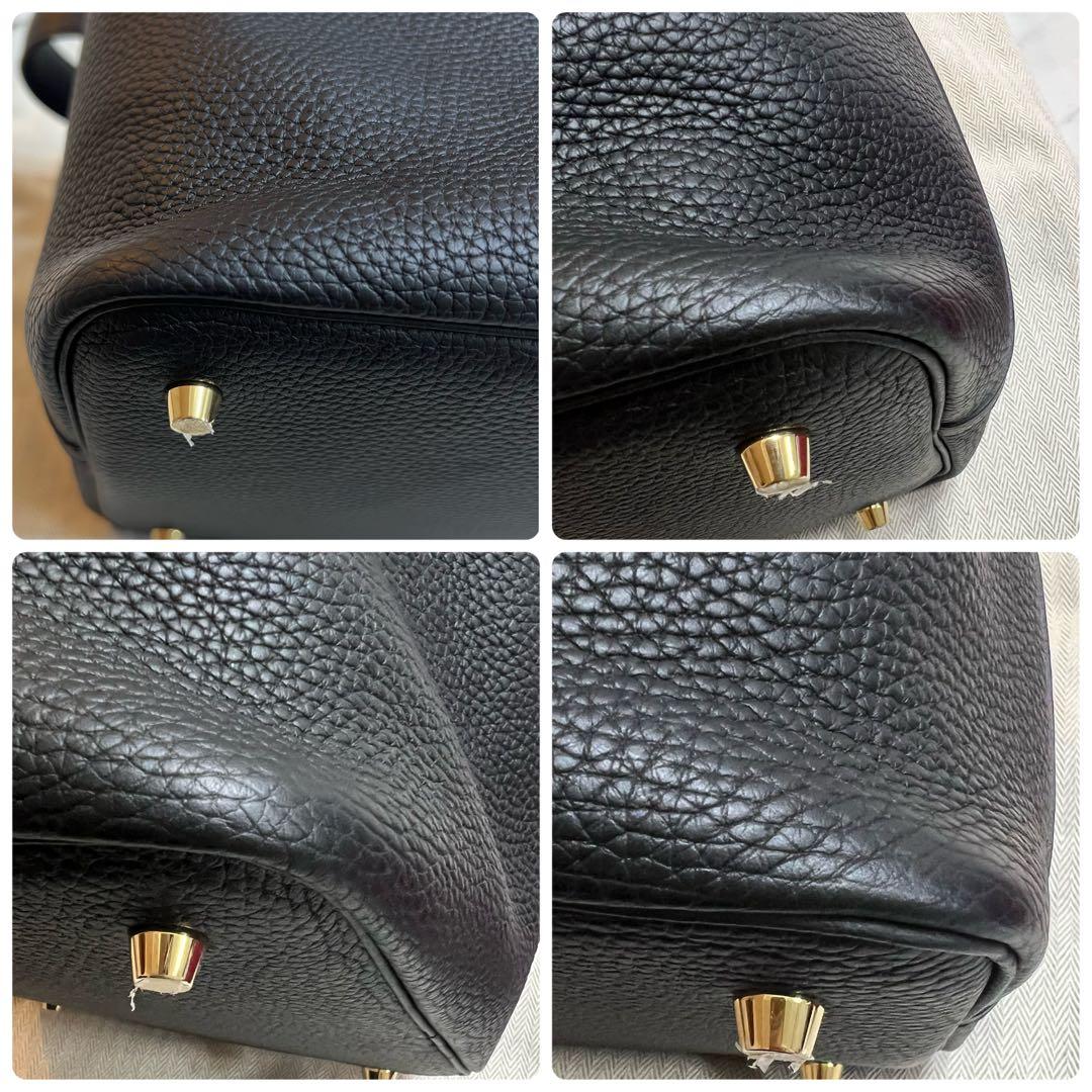 HERMES エルメス　ピコタン　ロック　MM ブラック　C刻印　ゴールド金具