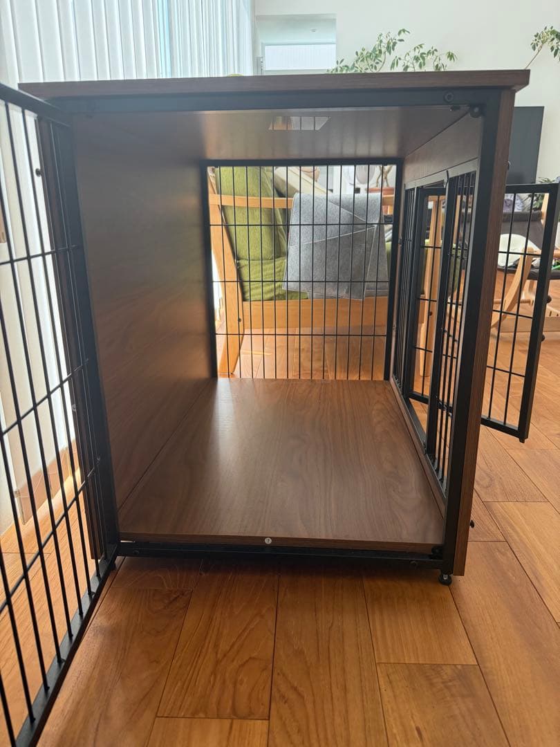 ほぼ新品】犬用ケージ ブラウン Mサイズ 2ドア