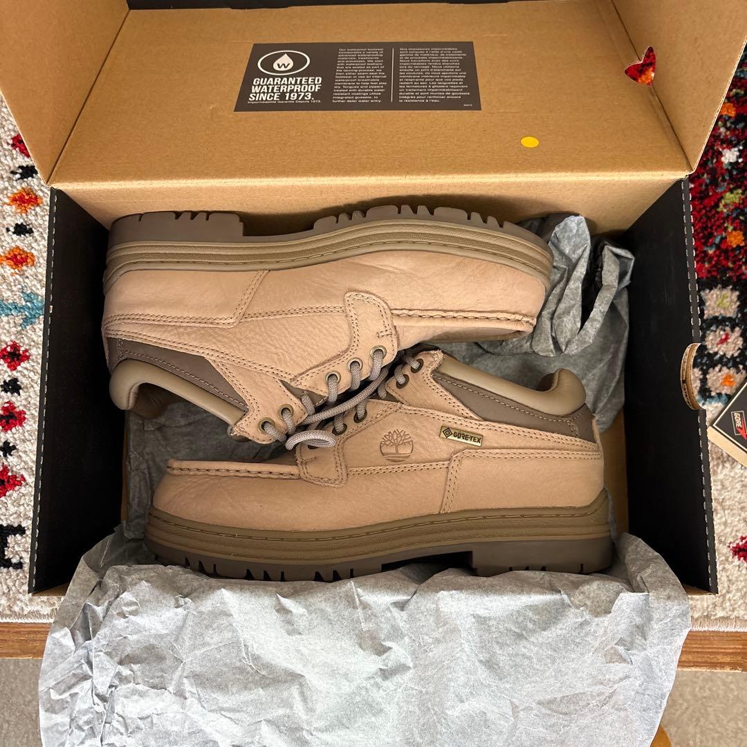 ティンバーランド　モックトゥ　GORE-TEX ベージュレザー モカシンシューズ