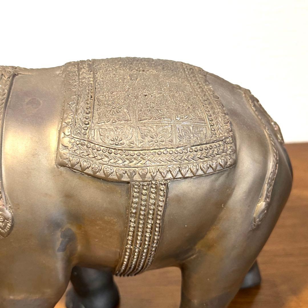 希少 レア 真鍮製 約4.1kg 象 ゾウ 置物 アンティーク ヴィンテージ