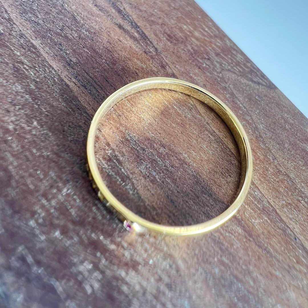 e.m メッセージリング　K18 ルビー