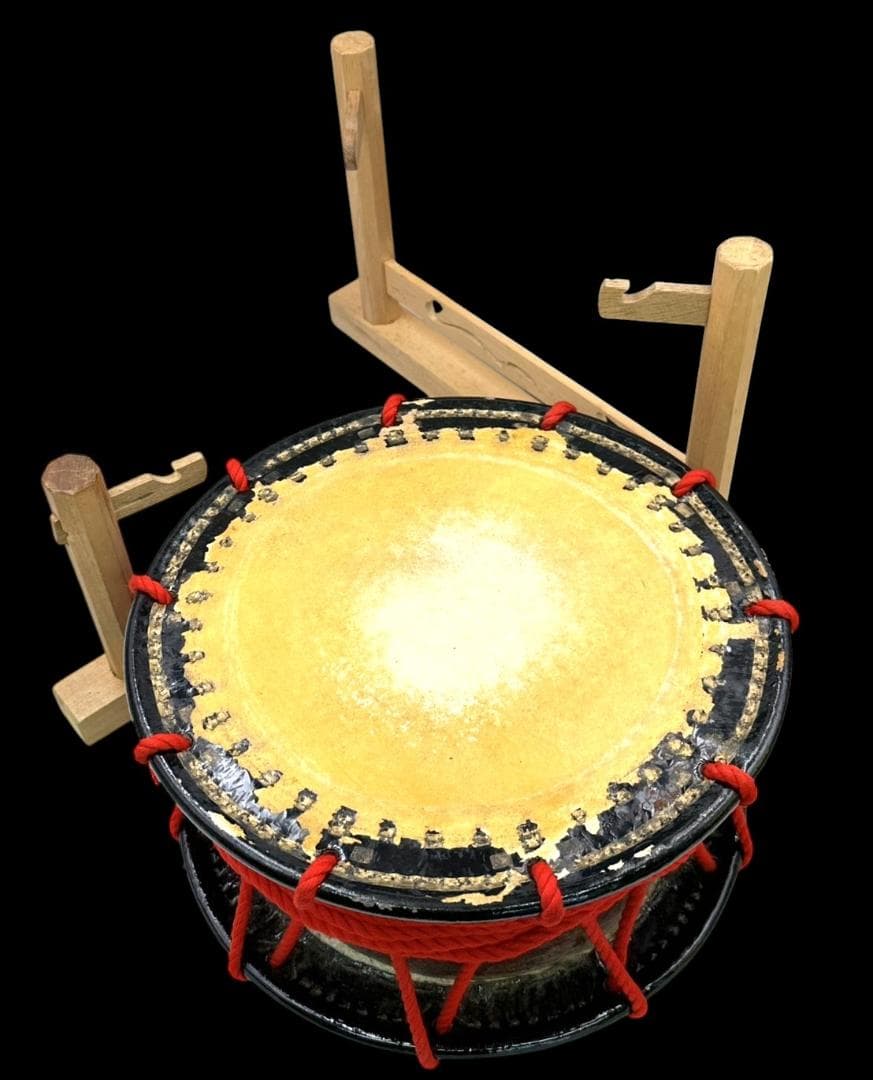 和楽器 和太鼓 締太鼓 打面-約34㎝ 台座 バチ 皮カバー キャリーバッグ付属