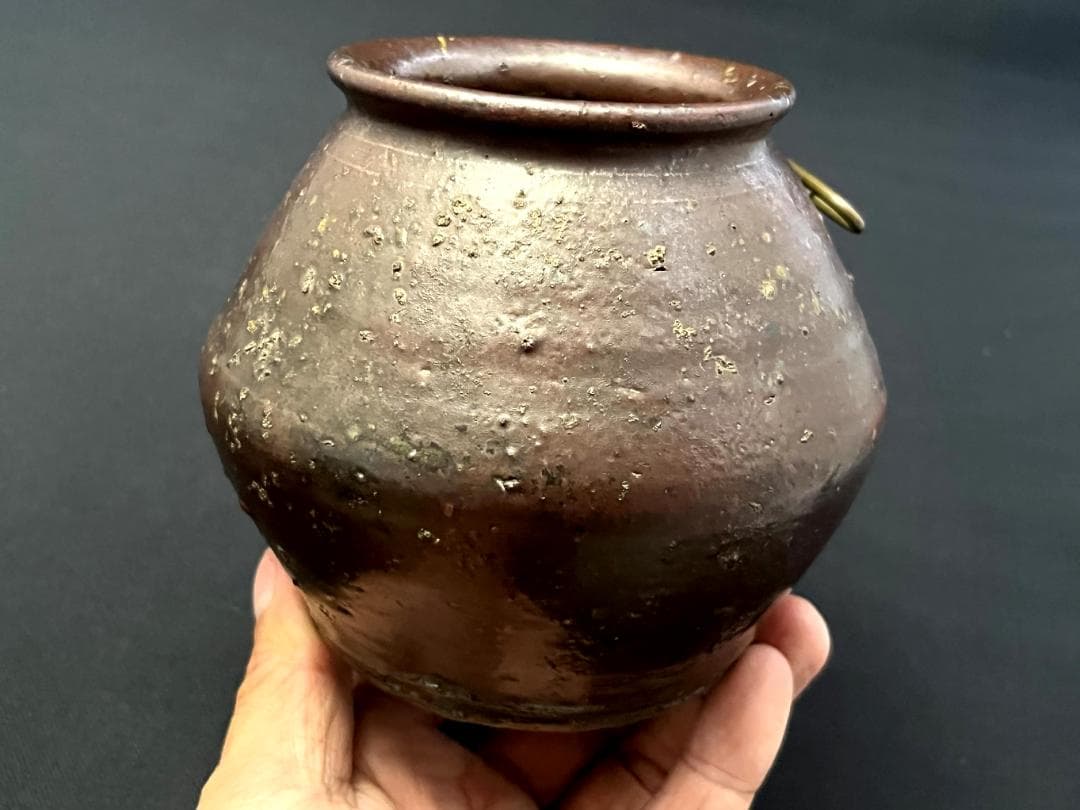 花瓶■寅第一日七拾一番 島物うずくまる 掛花入 古い掛け花入れ 時代物 骨董品■