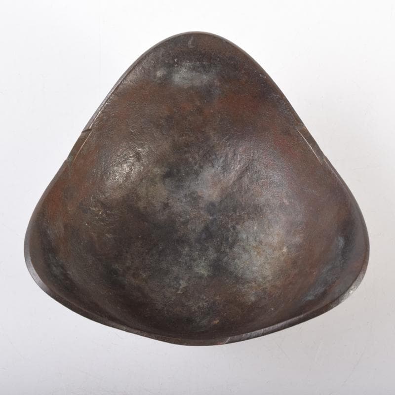 西村純一作　青銅　七宝飾り　灰落　灰皿　共箱　N　6968