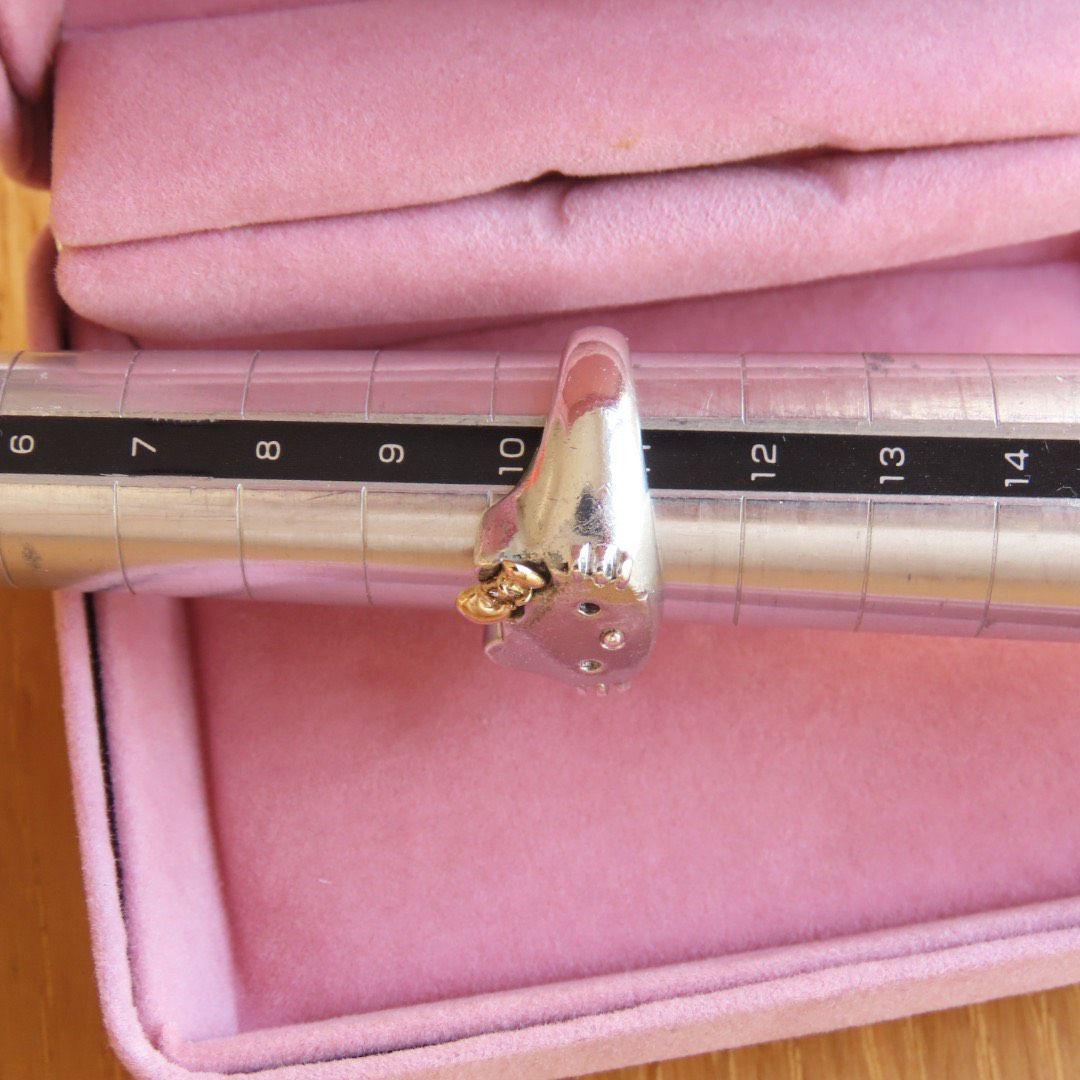 キティ　K18 シルバー　リング　ダイヤモンド　サンリオ　コンビ　指輪