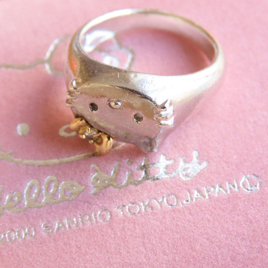 キティ　K18 シルバー　リング　ダイヤモンド　サンリオ　コンビ　指輪