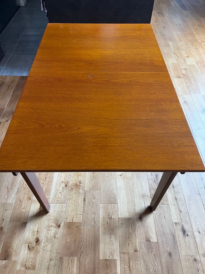 北欧ヴィンテージ　ダイニングテーブル　チーク　ドローリーフ　エクステンション