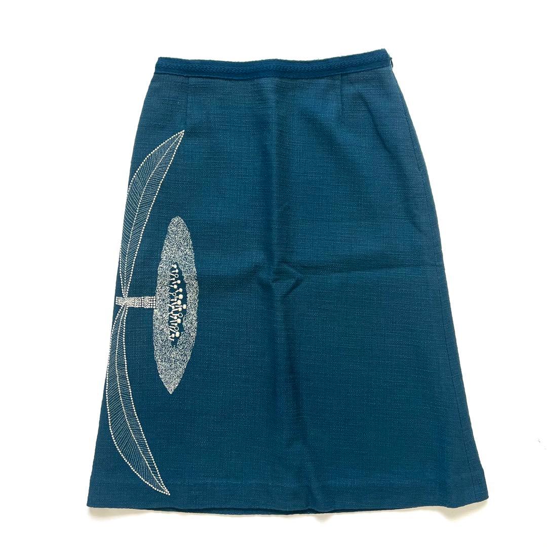 mina perhonen ミナペルホネン　moon flower スカート　青