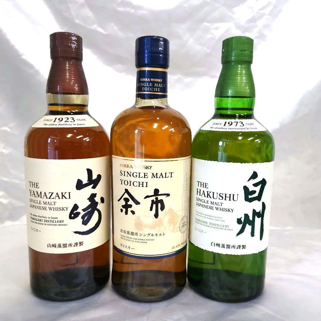 白州・山崎 各180ml 竹鶴・宮城峡・余市・super・VSOP各50ml 余市・竹鶴・