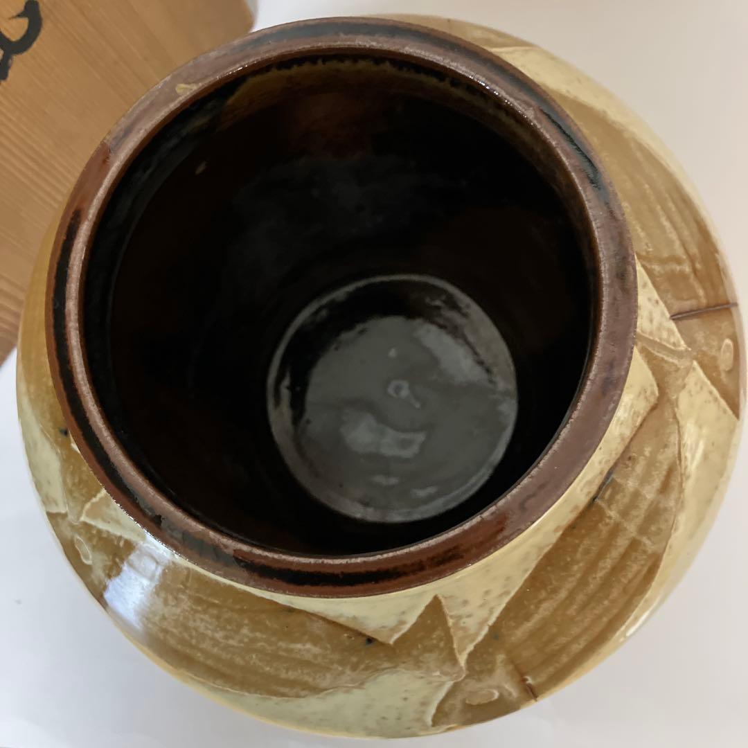 魚紋花瓶 京焼陶芸家「新開寛山」作