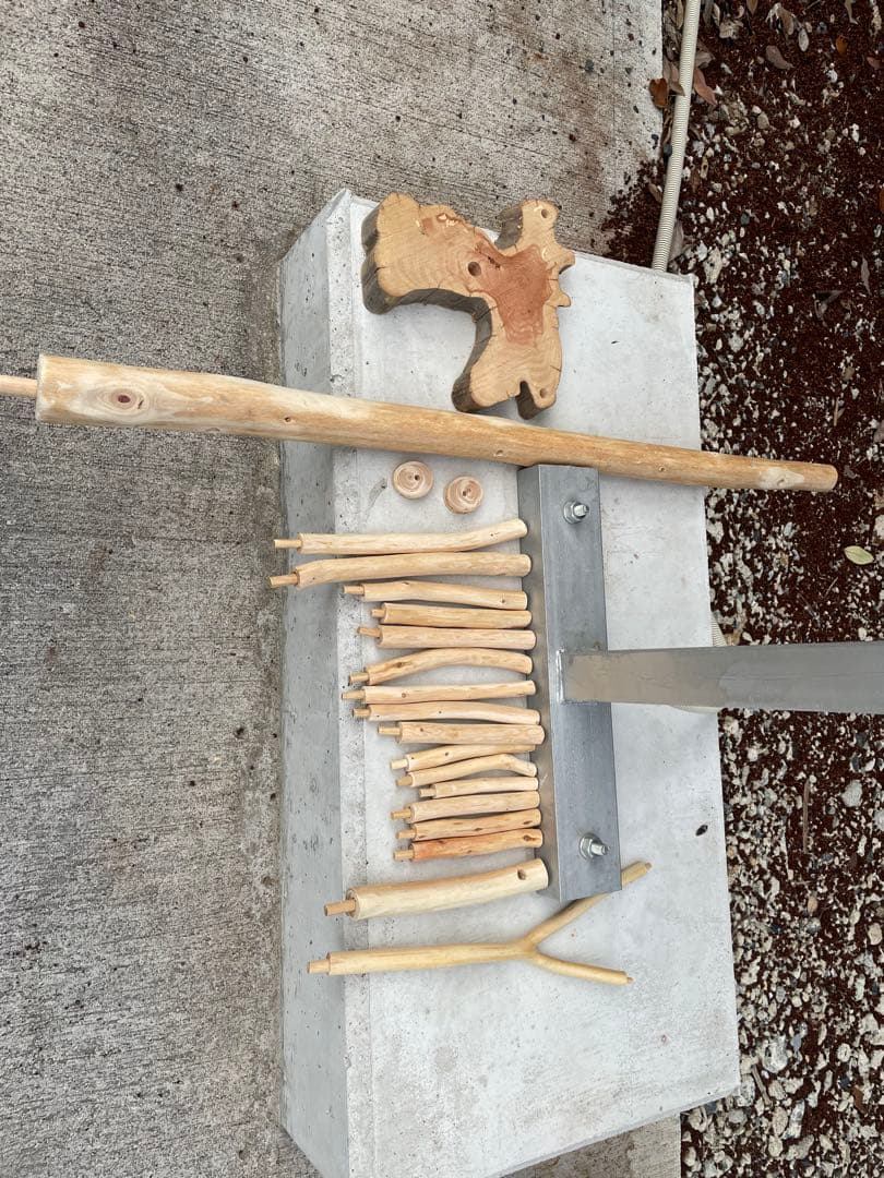 国産ヒノキ 鳥用止まり木 スタンド アスレチック階段 約100センチ 鳥用品