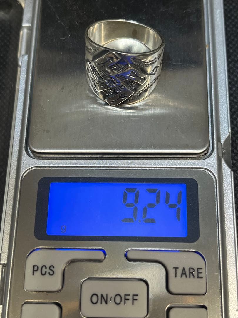 k*o様 Silver 925 スワスティカ印台リング 彫金 卍 21号 9.2