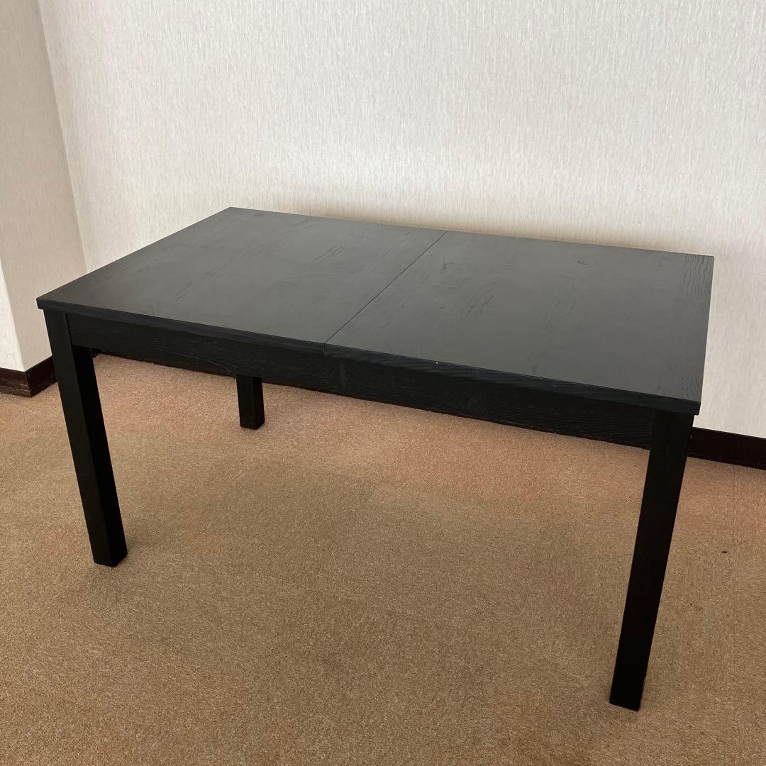 【送料込】IKEA イケア　伸長式ダイニングテーブル　BJURSTA ブラック②