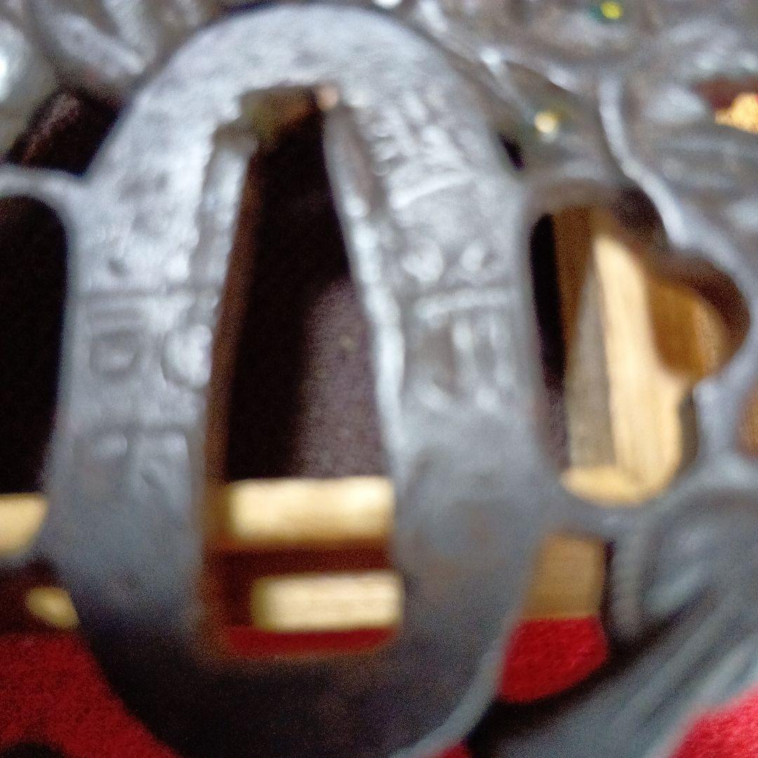 越前住記内　龍透かし彫の金属製江戸時代の鍔