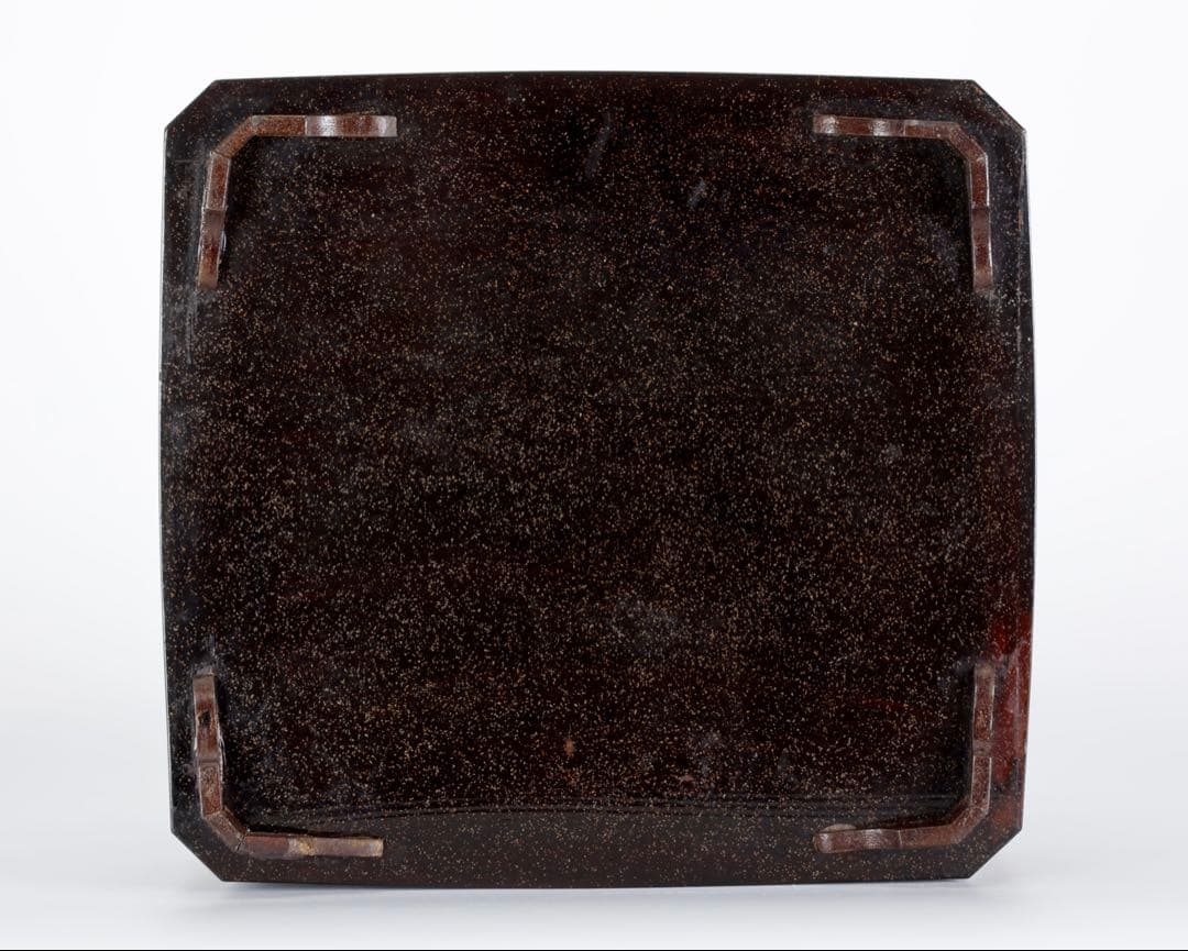 時代漆器 黒漆金蒔絵 花車文 ー段重箱 共箱付 菓子器 御節料理 古美術 骨董品