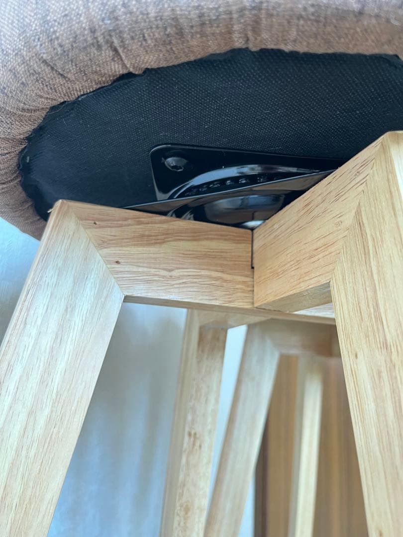 iodoos カウンターチェア 木製360度回転 生地 2脚セット ブラウン