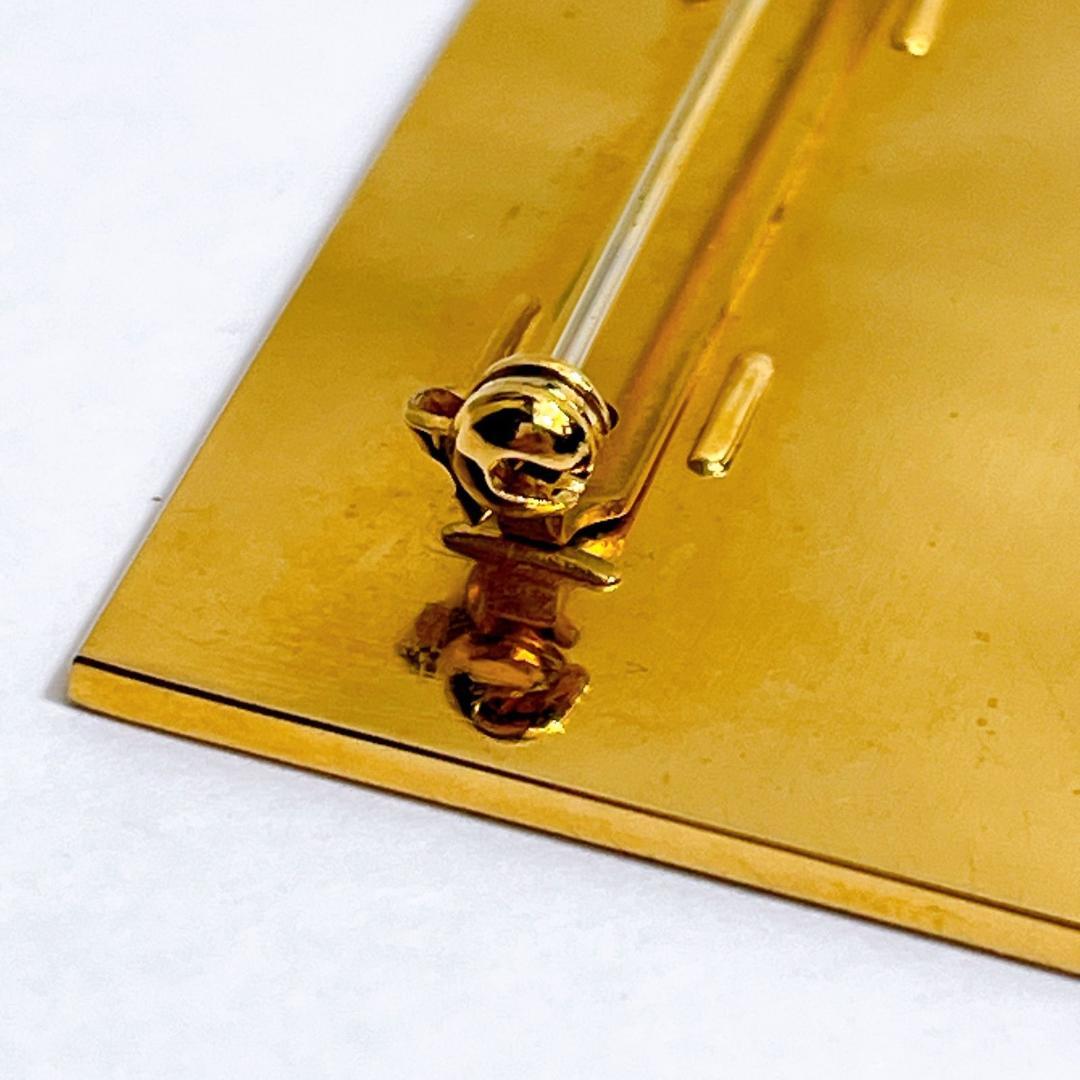 シャネル 刻印有 ココロゴプレート ブローチ ヴィンテージ スクエア