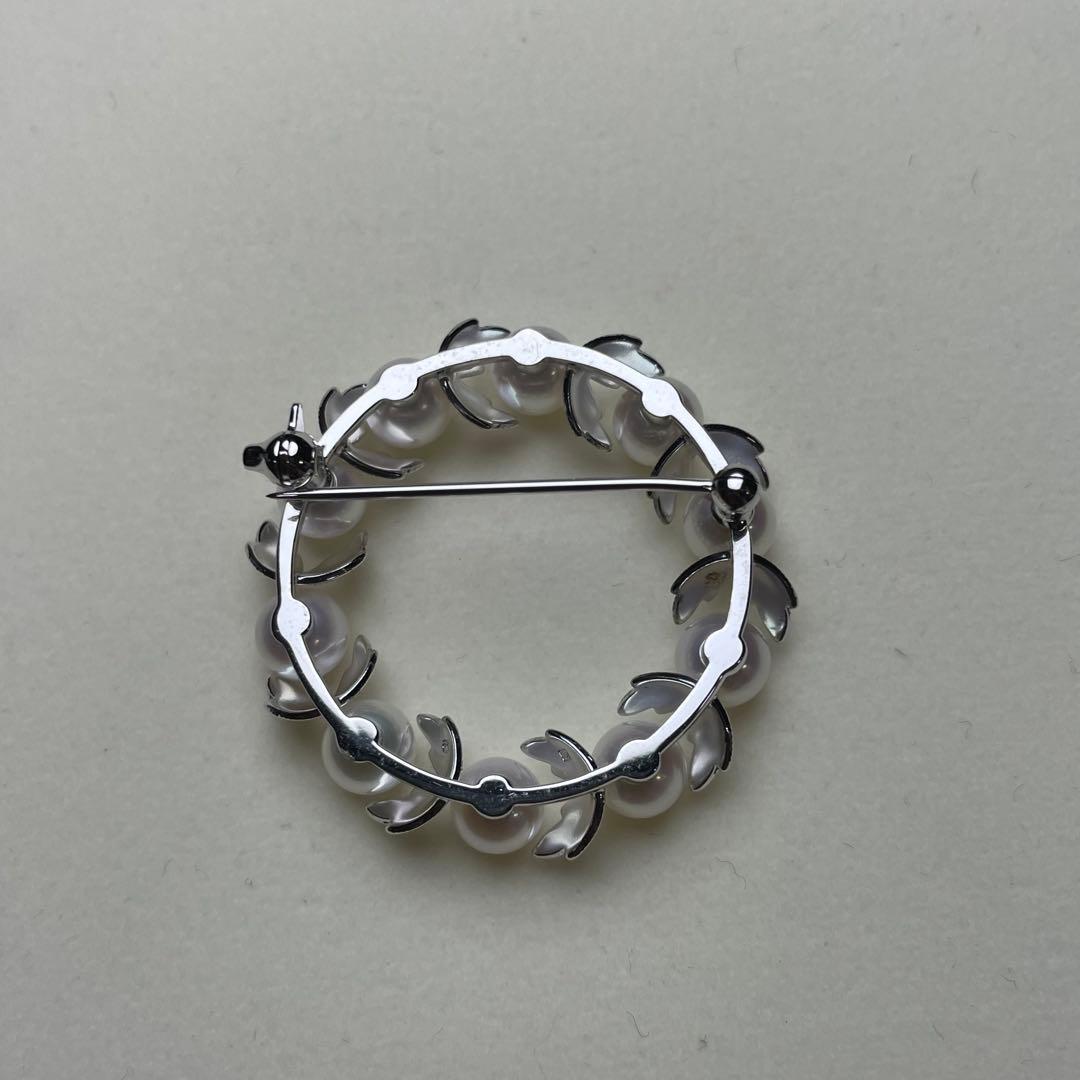 ミキモト アコヤ真珠 ブローチ 5.8mm SILVER