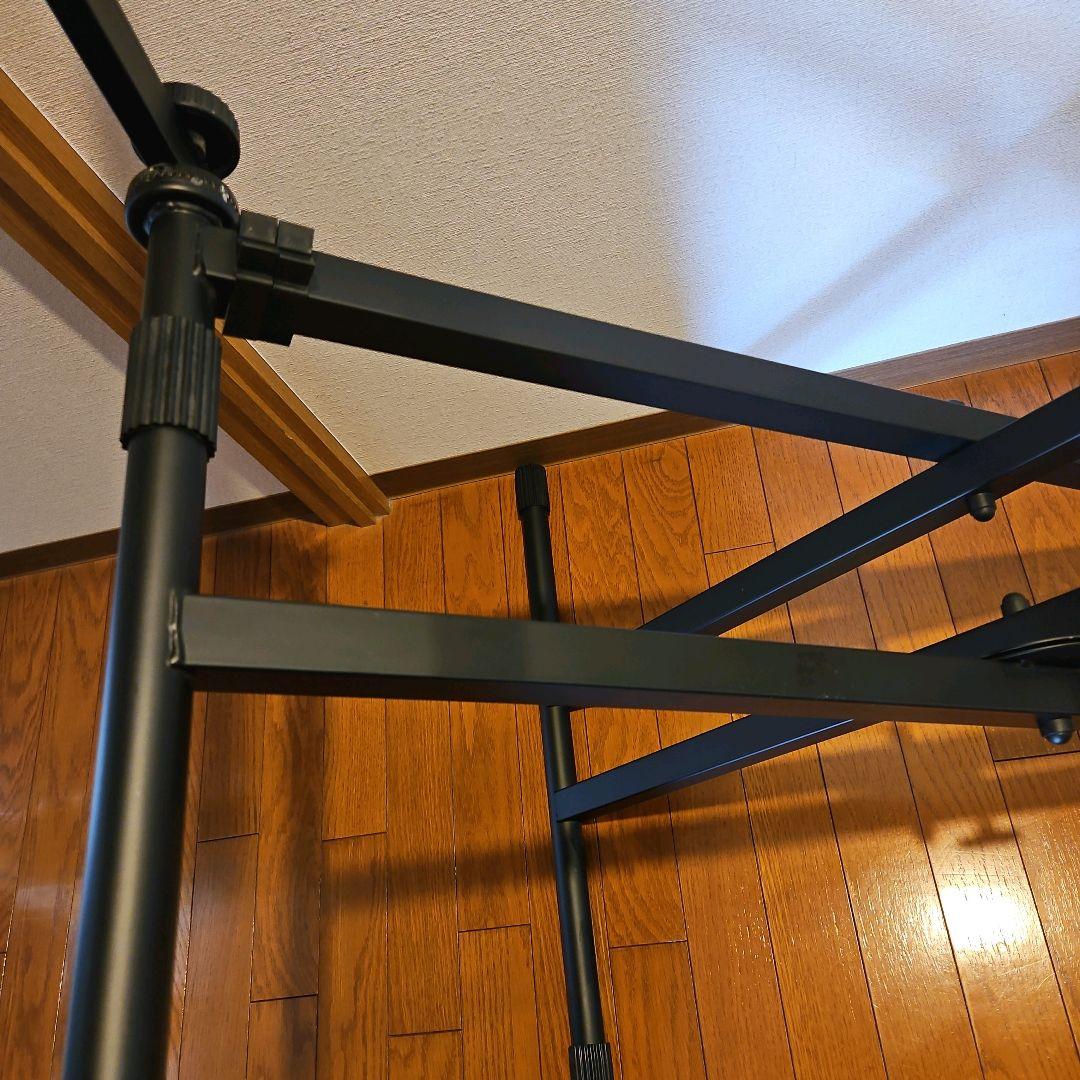 ashton2段 キーボードスタンド 拡張スタンド高さ、幅調整可能 黒