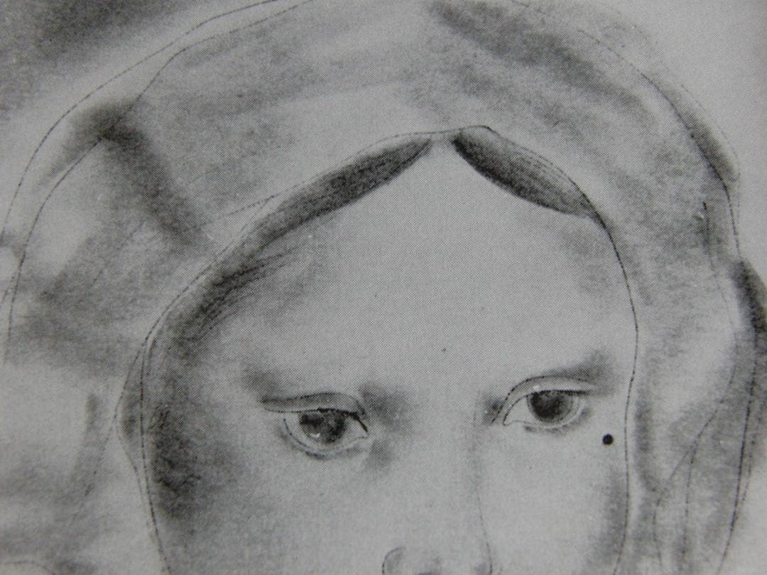 藤田嗣治、「少女」、希少な画集の額装画、オーダーマット付・日本製新品額入り