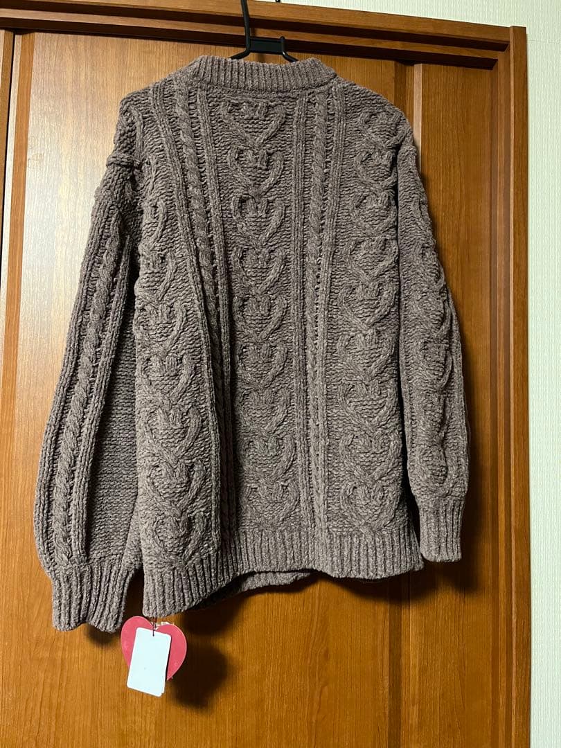 ジェラートピケ バレンタイン ハートアランカーディガン ‪ブラウン