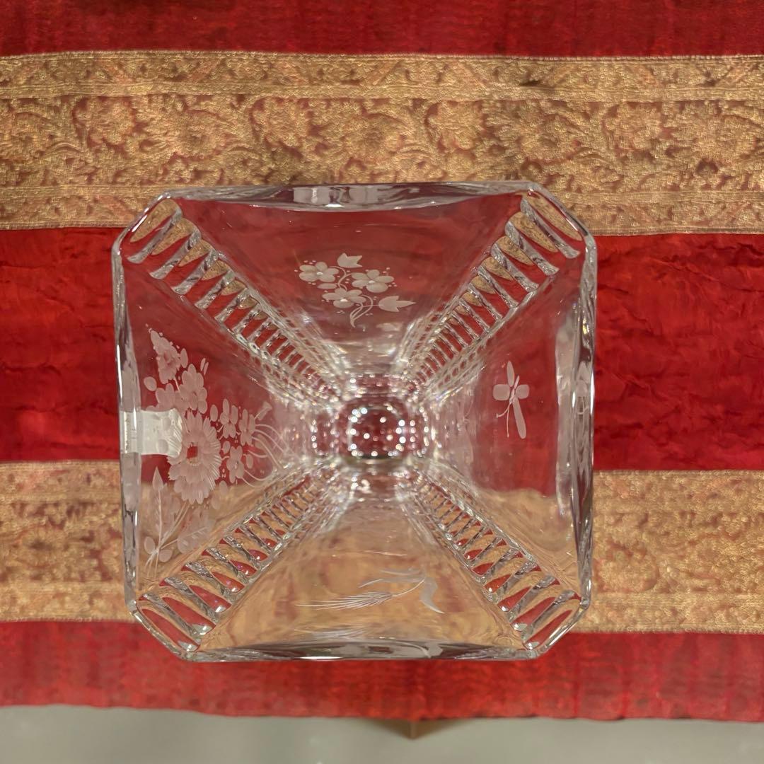 新品 希少 マイセン クリスタルガラス フラワーベース 花瓶 箱付 25cm