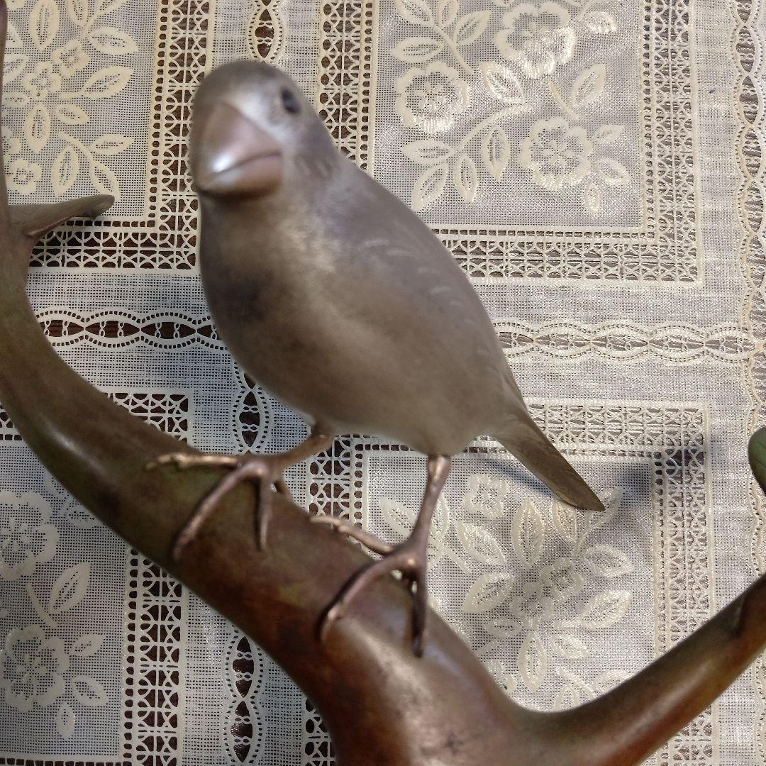 加納晴雲作 彫金 象嵌『鶯』