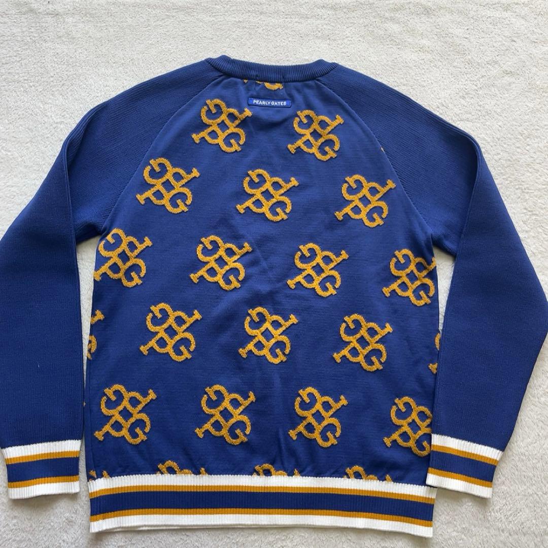 極美品　パーリーゲイツ　ニット　スカート　セットアップ　モノグラム　総柄　ブルー