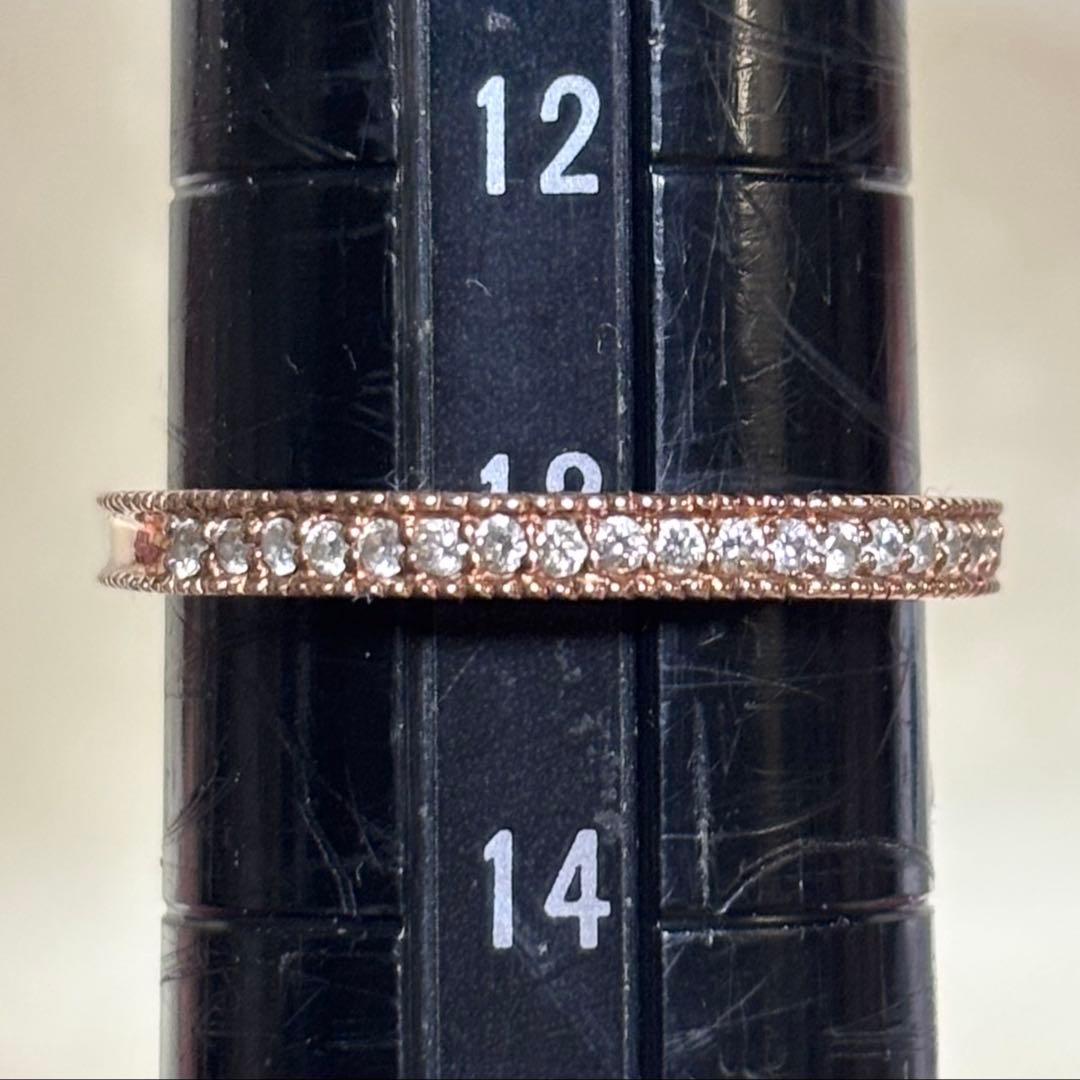 組曲 k10PG ダイヤ ミルグレイン ハーフエタニティ リング