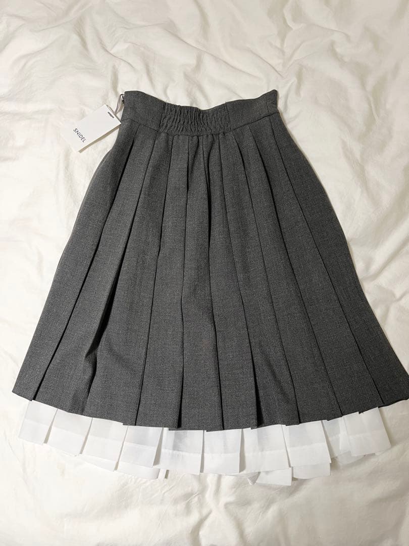 snidel プリーツレイヤードミディスカート グレー 0サイズ GRY