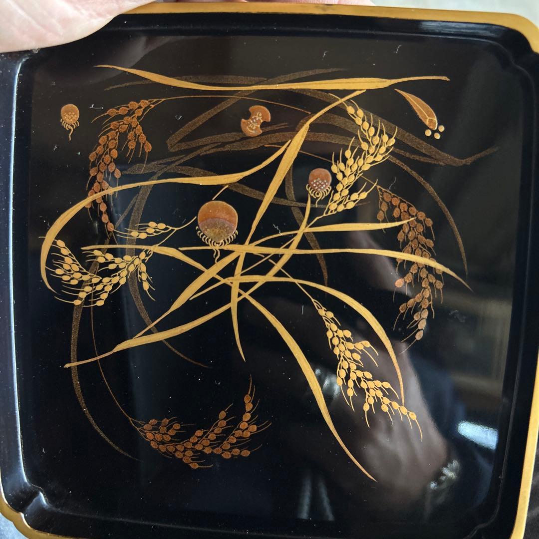 朱塗　三つ組　輪島塗　蒔絵