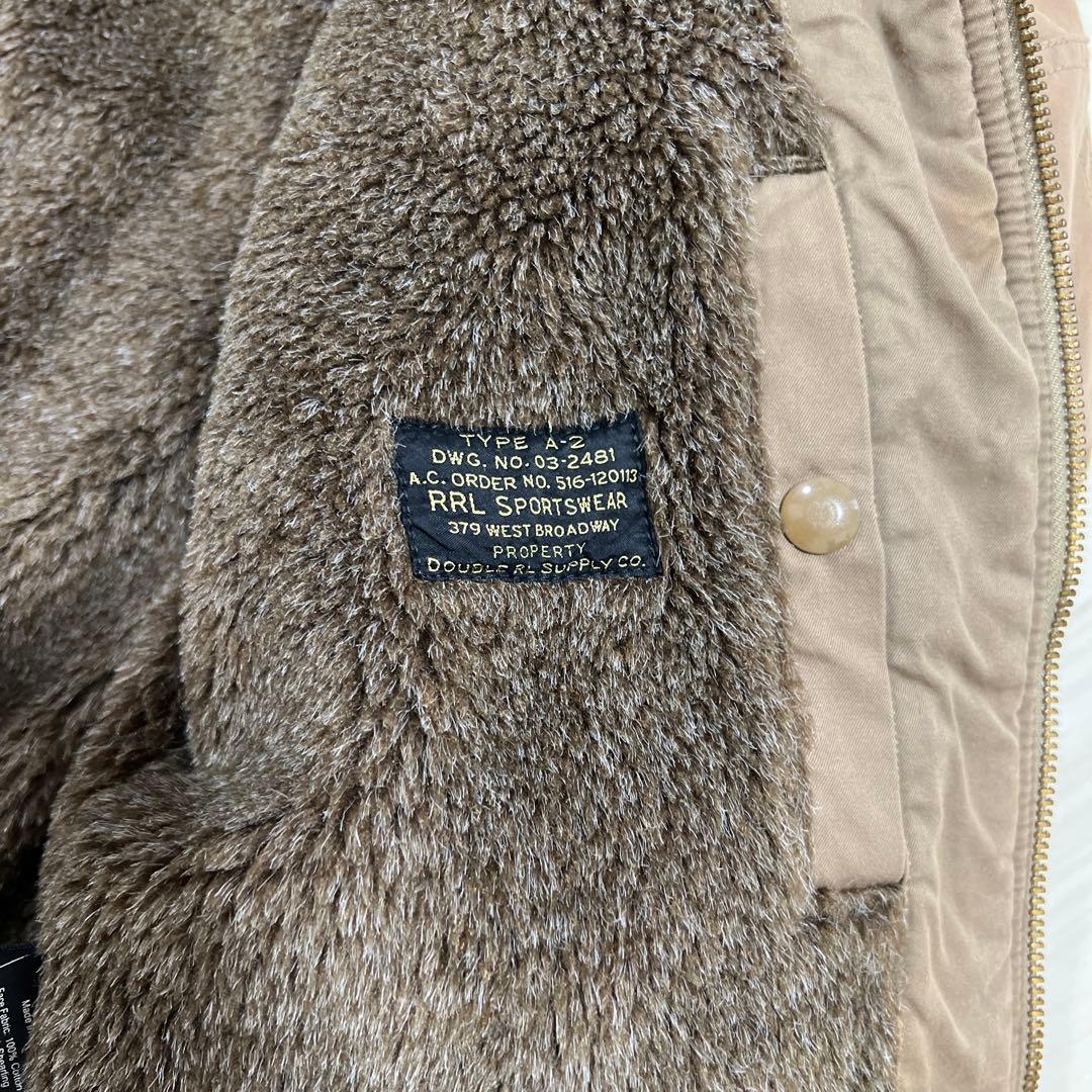 ダブルアールエルRRLボア襟 ブラウンジャケット