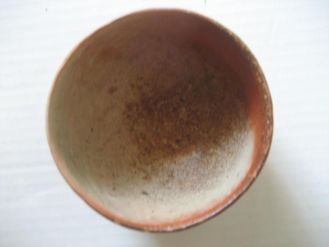 川端文男 備前自然練込茶碗 共箱共布しおり付