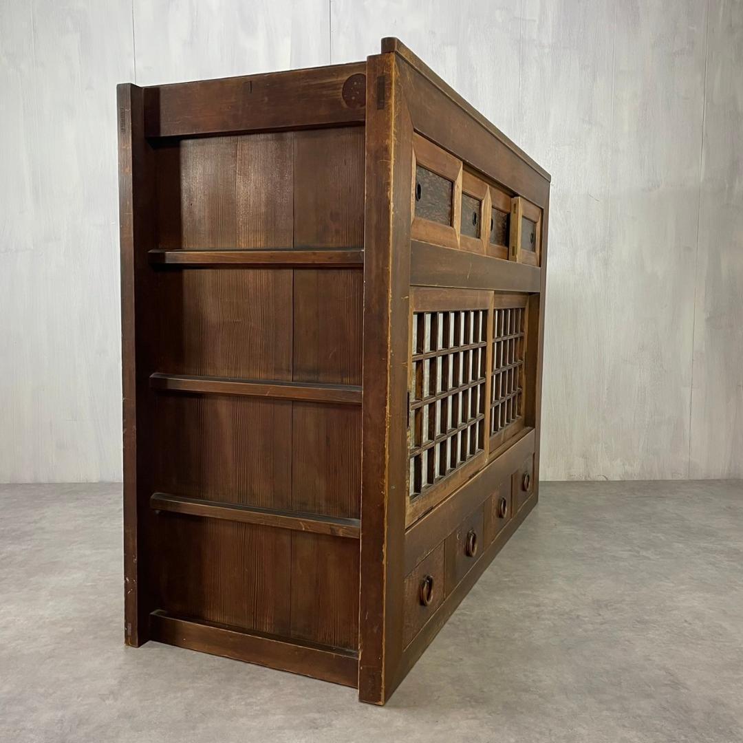 アンティーク 水屋箪笥 食器棚 茶箪笥 和家具 収納 近江水屋箪笥 木製