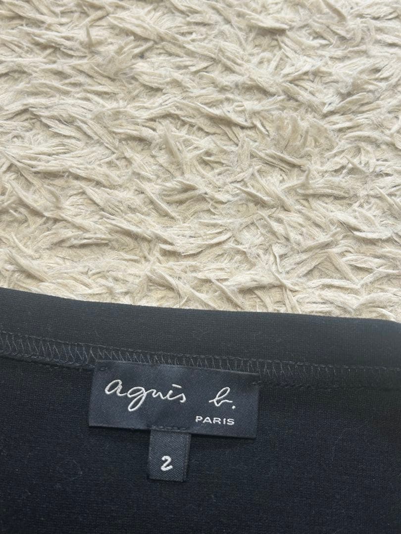 【新品】アニエスベー 黒 膝丈スカート M サイズ2 ⭐︎定価約４万 ⭐︎人気